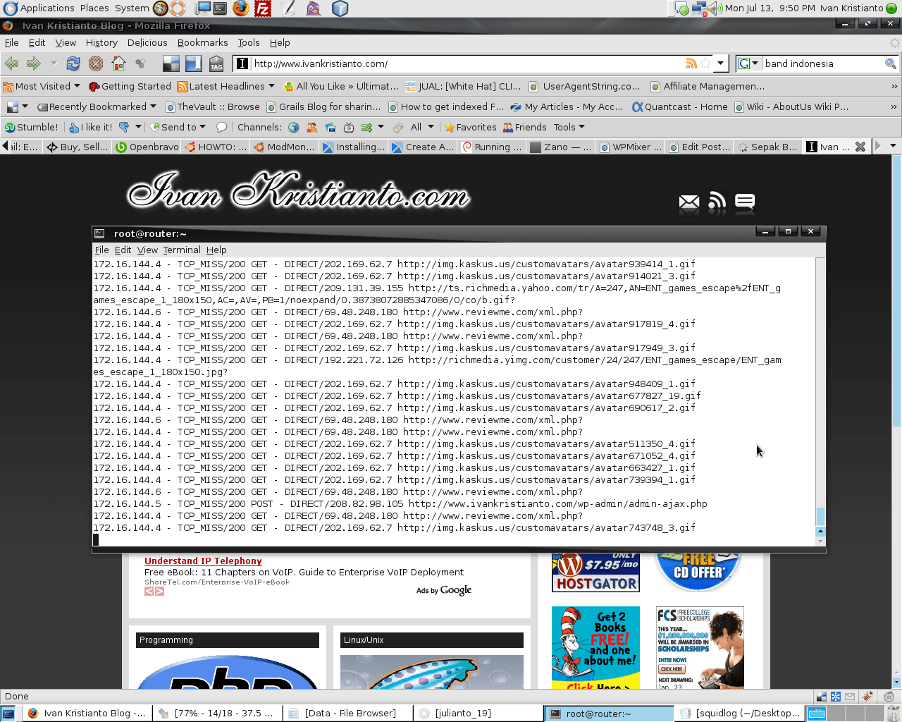 Squid Log Screenshot Squid Log Screenshot
