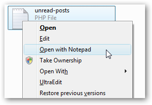 Context Menu Screenshot